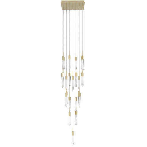 Chandelier Avenue Lighting HF1904-25-AP-BB-C Aspen The Original Aspen 25-Light 28"W Multi-light Chandelier in Brushed Brass/Clear Crystals Avenue Lighting