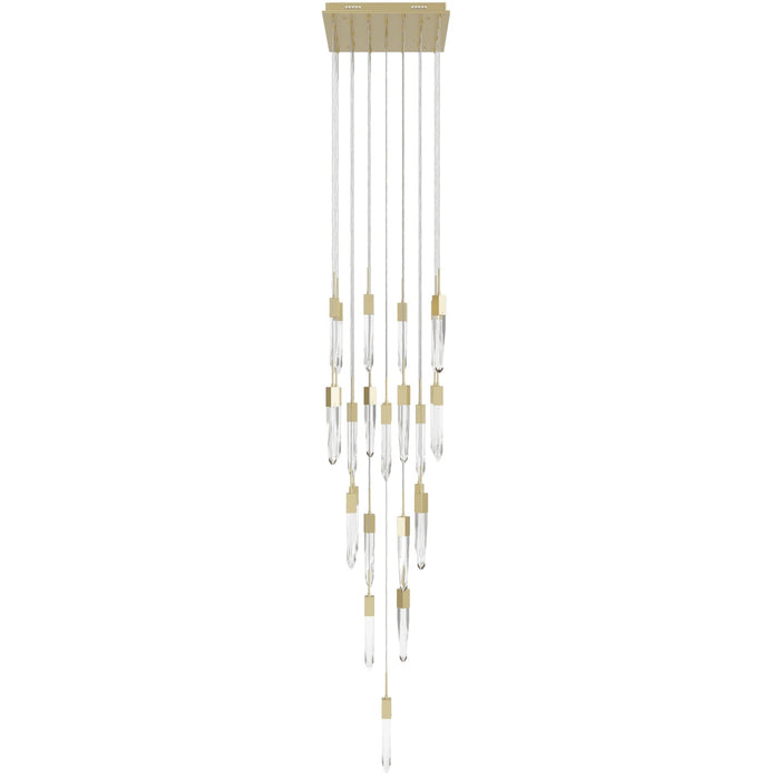 Chandelier Avenue Lighting HF1904-25-AP-BB-C Aspen The Original Aspen 25-Light 28"W Multi-light Chandelier in Brushed Brass/Clear Crystals Avenue Lighting