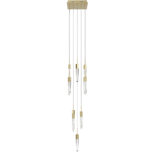 Chandelier Avenue Lighting HF1905-13-AP-BB-C Aspen 13-Light 20"W Multi-light Chandelier in Brushed Brass/Clear Crystals Avenue Lighting