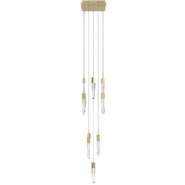 Chandelier Avenue Lighting HF1905-13-AP-BB-C Aspen 13-Light 20"W Multi-light Chandelier in Brushed Brass/Clear Crystals Avenue Lighting