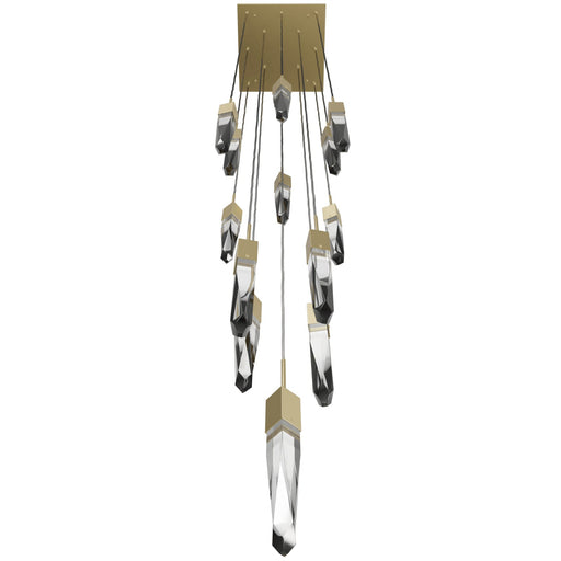 Chandelier Avenue Lighting HF1905-13-AP-BB-C Aspen 13-Light 20"W Multi-light Chandelier in Brushed Brass/Clear Crystals Avenue Lighting