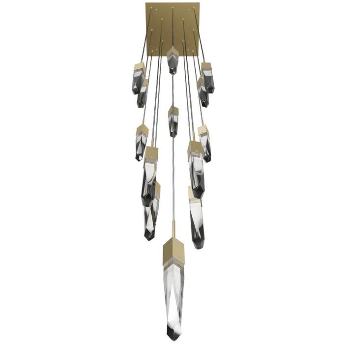 Chandelier Avenue Lighting HF1905-13-AP-BB-C Aspen 13-Light 20"W Multi-light Chandelier in Brushed Brass/Clear Crystals Avenue Lighting
