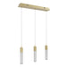 Multi-Light Pendant Avenue Lighting HF1900-3-BOA-BB Boa 3-Light 37"W LED Linear Pendant in Brushed Brass/Studded Crystals Avenue Lighting