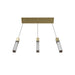 Multi-Light Pendant Avenue Lighting HF1900-3-BOA-BB Boa 3-Light 37"W LED Linear Pendant in Brushed Brass/Studded Crystals Avenue Lighting