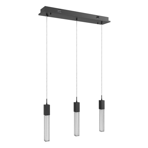 Multi-Light Pendant Avenue Lighting HF1900-3-BOA-BK Boa 3-Light 37"W LED Linear Pendant in Black/Studded Crystals Avenue Lighting