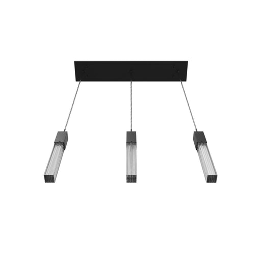 Multi-Light Pendant Avenue Lighting HF1900-3-BOA-BK Boa 3-Light 37"W LED Linear Pendant in Black/Studded Crystals Avenue Lighting