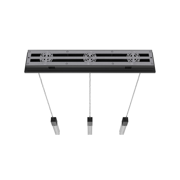 Multi-Light Pendant Avenue Lighting HF1900-3-BOA-BK Boa 3-Light 37"W LED Linear Pendant in Black/Studded Crystals Avenue Lighting