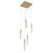 Multi-Light Pendant Avenue Lighting HF1900-5-BOA-BB Boa 5-Light 12"W LED Pendant in Brushed Brass/Studded Crystals Avenue Lighting
