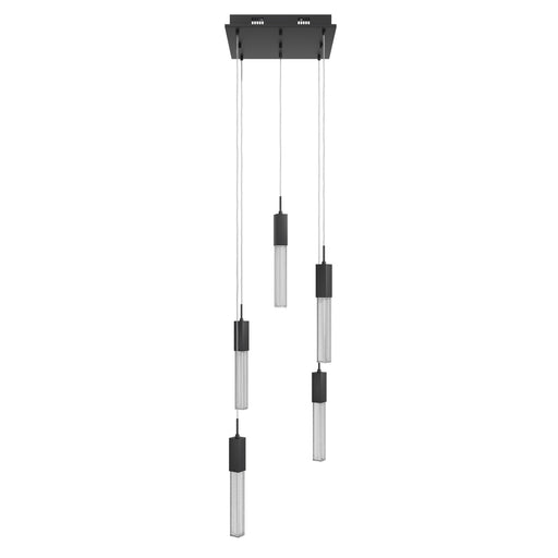 Multi-Light Pendant Avenue Lighting HF1900-5-BOA-BK Boa 5-Light 12"W LED Pendant in Black/Studded Crystals Avenue Lighting