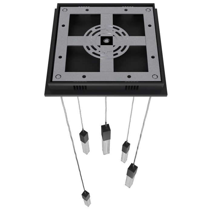 Multi-Light Pendant Avenue Lighting HF1900-5-BOA-BK Boa 5-Light 12"W LED Pendant in Black/Studded Crystals Avenue Lighting