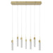 Multi-Light Pendant Avenue Lighting HF1900-7-BOA-BB Boa 7-Light 47"W LED Pendant in Brushed Brass/Studded Crystals Avenue Lighting