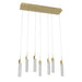 Multi-Light Pendant Avenue Lighting HF1900-7-BOA-BB Boa 7-Light 47"W LED Pendant in Brushed Brass/Studded Crystals Avenue Lighting
