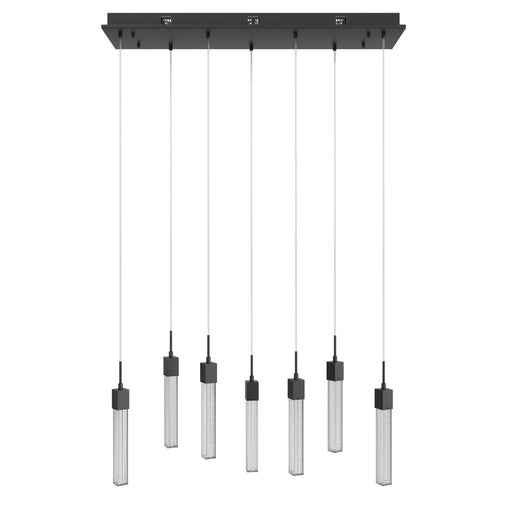Multi-Light Pendant Avenue Lighting HF1900-7-BOA-BK Boa 7-Light 47"W LED Pendant in Black/Studded Crystals Avenue Lighting