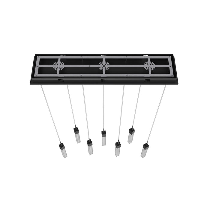 Multi-Light Pendant Avenue Lighting HF1900-7-BOA-BK Boa 7-Light 47"W LED Pendant in Black/Studded Crystals Avenue Lighting