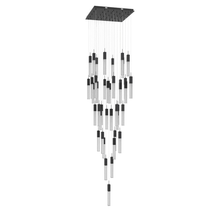Chandelier Avenue Lighting HF1903-41-BOA-BK Boa 41-Light 36"W Multi-Light Chandelier in Black/Studded Crystals Avenue Lighting