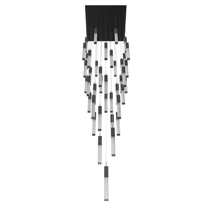 Chandelier Avenue Lighting HF1903-41-BOA-BK Boa 41-Light 36"W Multi-Light Chandelier in Black/Studded Crystals Avenue Lighting