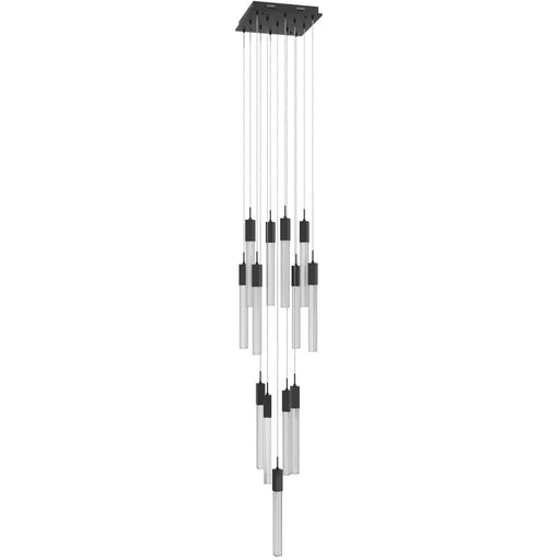 Chandelier Avenue Lighting HF1905-13-BOA-BK Boa 13-Light 20"W Multi-Light Chandelier in Black/Studded Crystals Avenue Lighting