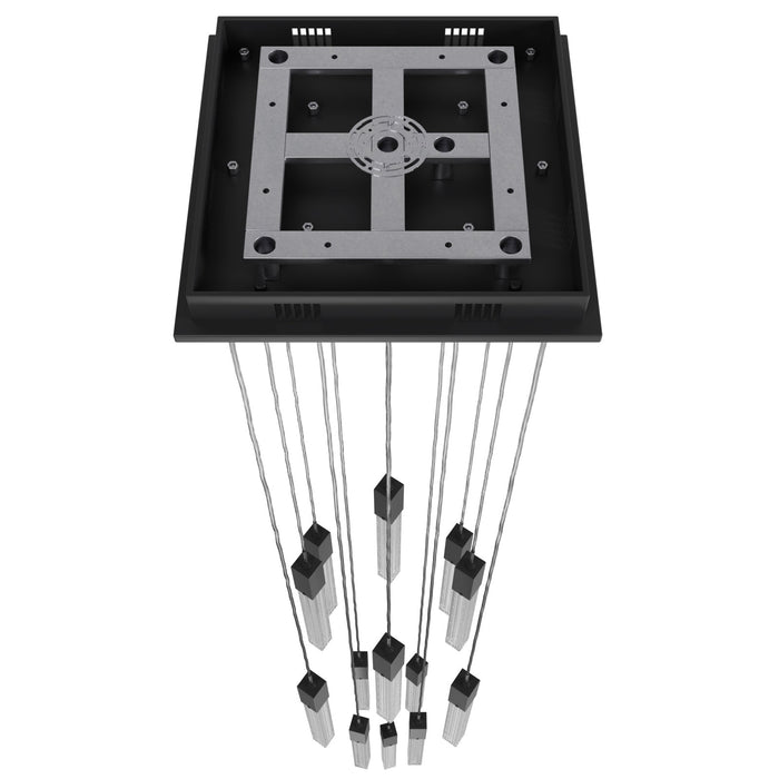 Chandelier Avenue Lighting HF1905-13-BOA-BK Boa 13-Light 20"W Multi-Light Chandelier in Black/Studded Crystals Avenue Lighting