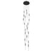 Multi-Light Pendant Avenue Lighting HF2021-BOA-BK Main St. Main Street 21-Light 22"W LED Pendant in Black/Studded Crystals Avenue Lighting