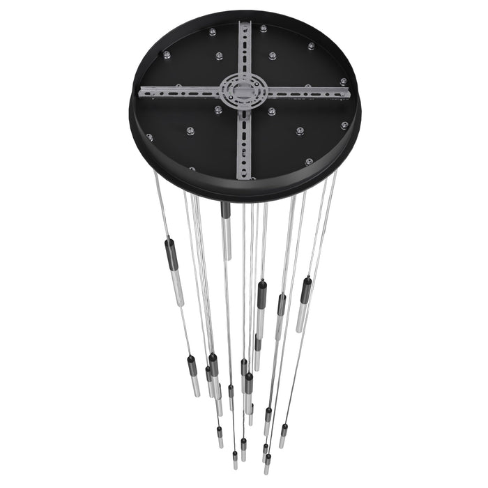 Multi-Light Pendant Avenue Lighting HF2021-BOA-BK Main St. Main Street 21-Light 22"W LED Pendant in Black/Studded Crystals Avenue Lighting