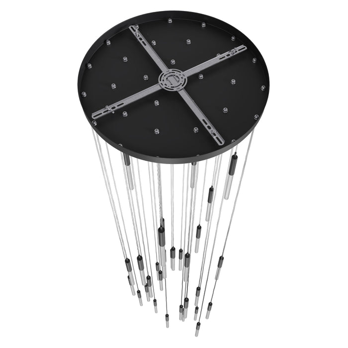 Multi-Light Pendant Avenue Lighting HF2031-BOA-BK Main St. Main Street 31-Light 30"W Pendant in Black/Studded Crystals Avenue Lighting