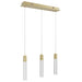Multi-Light Pendant Avenue Lighting HF1900-3-GL-BB The Original Glacier 3-Light 37"W LED Linear Pendant in Brushed Brass/Bubbled Crystals Avenue Lighting