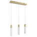 Multi-Light Pendant Avenue Lighting HF1900-3-GL-BB-C The Original Glacier 3-Light 37"W Linear LED Pendant Brushed Brass/Clear Crystals Avenue Lighting