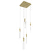 Multi-Light Pendant Avenue Lighting HF1900-5-GL-BB-C The Original Glacier 5-Light 12"W LED Pendant in Polished Chrome/Clear Crystals in Brushed Brass Avenue Lighting