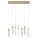 Multi-Light Pendant Avenue Lighting HF1900-7-GL-BB The Original Glacier 7-Light 47"W LED Pendant in Brushed Brass/Bubbled Crystals Avenue Lighting