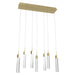Multi-Light Pendant Avenue Lighting HF1900-7-GL-BB The Original Glacier 7-Light 47"W LED Pendant in Brushed Brass/Bubbled Crystals Avenue Lighting