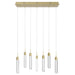 Multi-Light Pendant Avenue Lighting HF1900-7-GL-BB-C The Original Glacier 7-Light 47"W LED Pendant in Brushed Brass/Clear Crystals Avenue Lighting