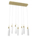 Multi-Light Pendant Avenue Lighting HF1900-7-GL-BB-C The Original Glacier 7-Light 47"W LED Pendant in Brushed Brass/Clear Crystals Avenue Lighting