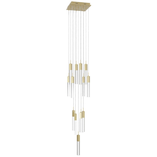 Chandelier Avenue Lighting HF1905-13-GL-BB-C The Original Glacier 13-Light 20"W Multi-Light Chandelier in Brushed Brass/Clear Crystals Avenue Lighting