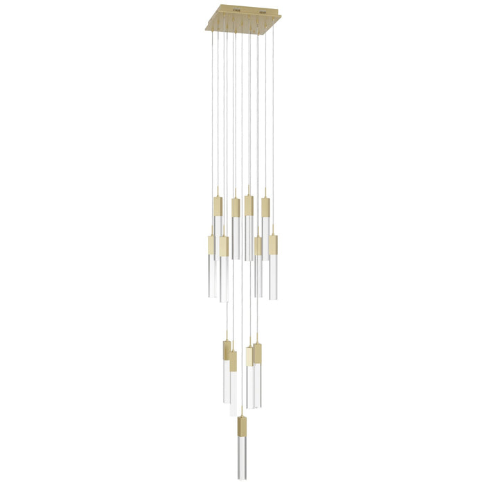 Chandelier Avenue Lighting HF1905-13-GL-BB-C The Original Glacier 13-Light 20"W Multi-Light Chandelier in Brushed Brass/Clear Crystals Avenue Lighting