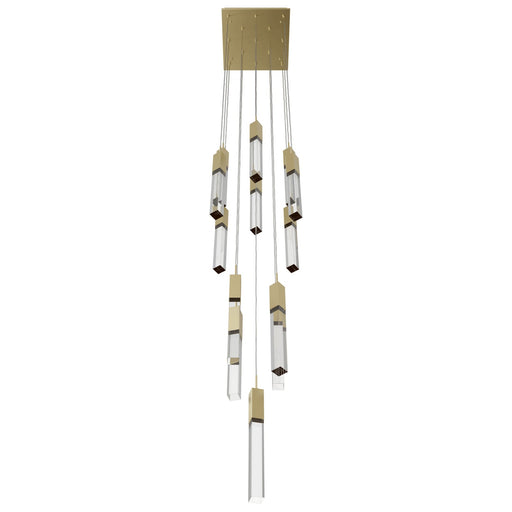 Chandelier Avenue Lighting HF1905-13-GL-BB-C The Original Glacier 13-Light 20"W Multi-Light Chandelier in Brushed Brass/Clear Crystals Avenue Lighting