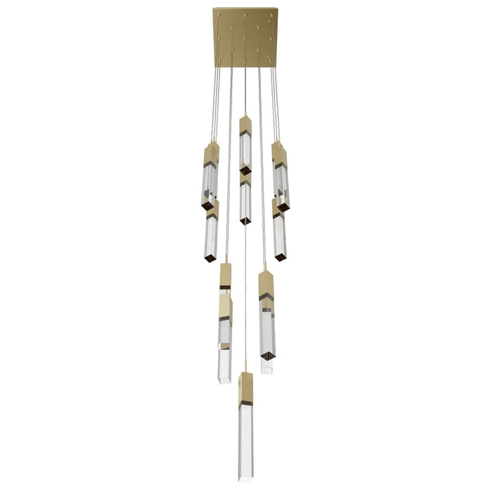 Chandelier Avenue Lighting HF1905-13-GL-BB-C The Original Glacier 13-Light 20"W Multi-Light Chandelier in Brushed Brass/Clear Crystals Avenue Lighting