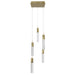Multi-Light Pendant Avenue Lighting HF1900-5-GL-BB-SNW The Original Glacier 5-Light 12"W LED Pendant in Polished Chrome/Snow Crystals in Brushed Brass Avenue Lighting