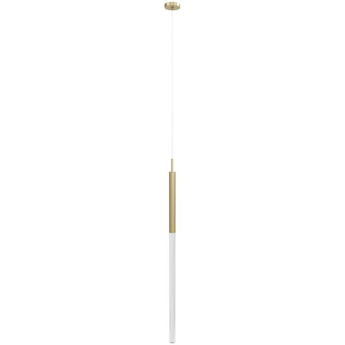 Pendant Light Avenue Lighting HF2020-SNW-BB Main St. Main Street 1-Light 2"W Mini Pendant in Brushed Brass/Snow Clear Acrylic Avenue Lighting