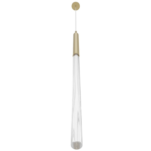 Pendant Light Avenue Lighting HF2020-SNW-BB Main St. Main Street 1-Light 2"W Mini Pendant in Brushed Brass/Snow Clear Acrylic Avenue Lighting