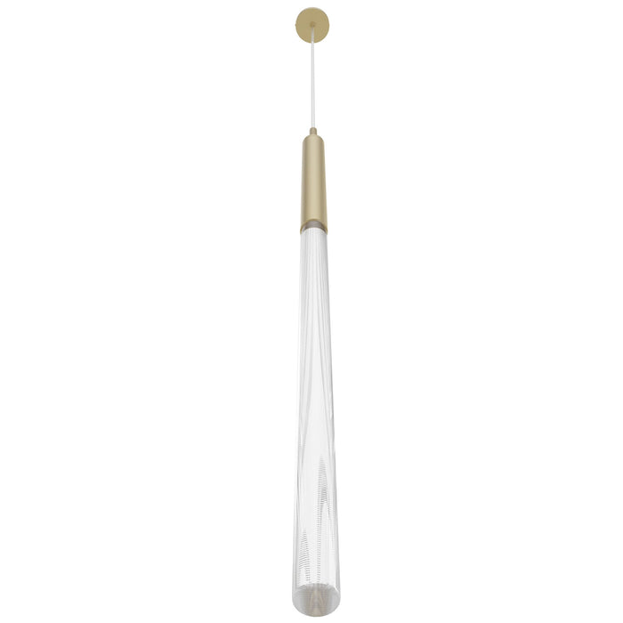 Pendant Light Avenue Lighting HF2020-SNW-BB Main St. Main Street 1-Light 2"W Mini Pendant in Brushed Brass/Snow Clear Acrylic Avenue Lighting