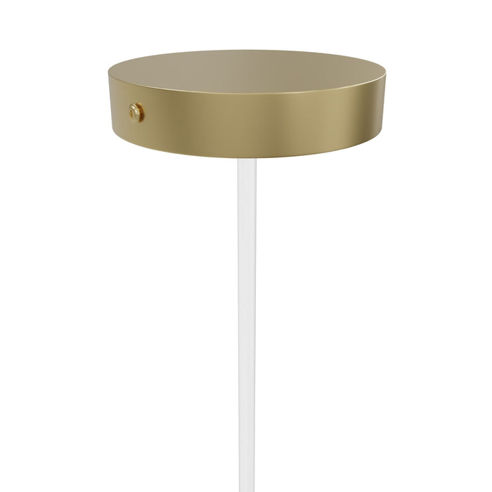 Pendant Light Avenue Lighting HF2020-SNW-BB Main St. Main Street 1-Light 2"W Mini Pendant in Brushed Brass/Snow Clear Acrylic Avenue Lighting