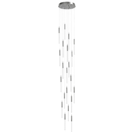 Pendant Light Avenue Lighting HF2021-SNW-PN Main St. Main Street 21-Light 22"W Pendant in Polished Nickel/Snow Clear Acrylic Avenue Lighting
