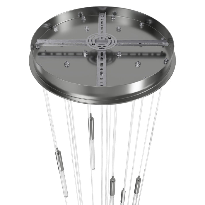 Pendant Light Avenue Lighting HF2021-SNW-PN Main St. Main Street 21-Light 22"W Pendant in Polished Nickel/Snow Clear Acrylic Avenue Lighting