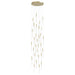Pendant Light Avenue Lighting HF2031-SNW-BB Main St. Main Street 31-Light 30"W Pendant in Brushed Brass/Snow Clear Acrylic Avenue Lighting