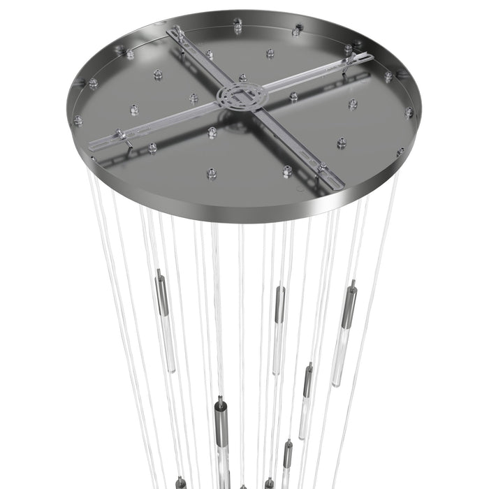 Pendant Light Avenue Lighting HF2031-SNW-PN Main St. Main Street 31-Light 30"W Pendant in Polished Nickel/Snow Clear Acrylic Avenue Lighting