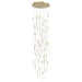 Pendant Light Avenue Lighting HF2051-SNW-BB Main St. Main Street 51-Light 37"W LED Pendant in Brushed Brass/Snow Clear Acrylic Avenue Lighting