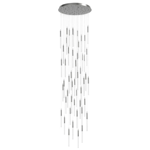 Pendant Light Avenue Lighting HF2051-SNW-PN Main St. Main Street 51-Light 37"W LED Pendant in Polished Nickel/Snow Clear Acrylic Avenue Lighting