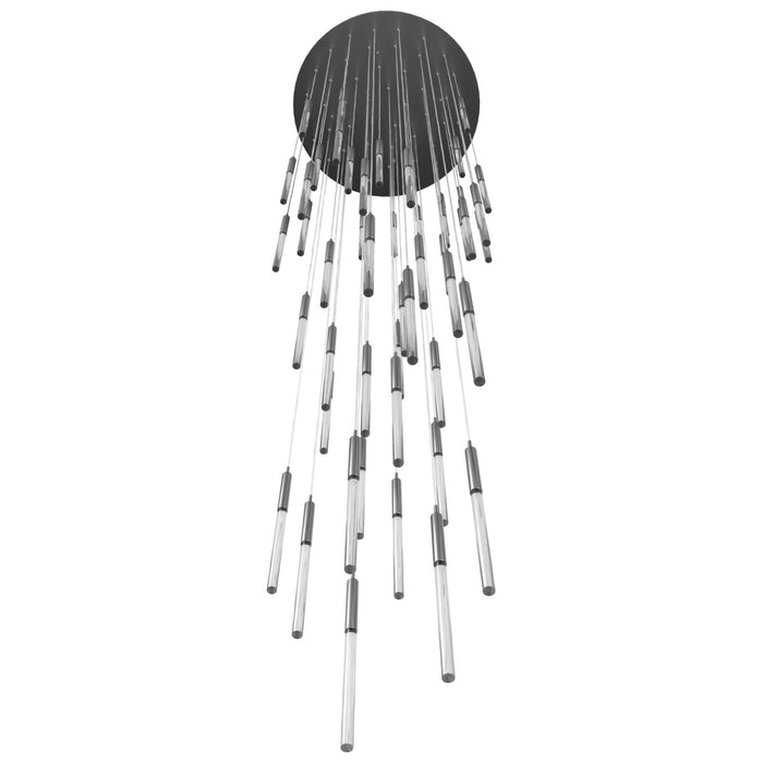 Pendant Light Avenue Lighting HF2051-SNW-PN Main St. Main Street 51-Light 37"W LED Pendant in Polished Nickel/Snow Clear Acrylic Avenue Lighting