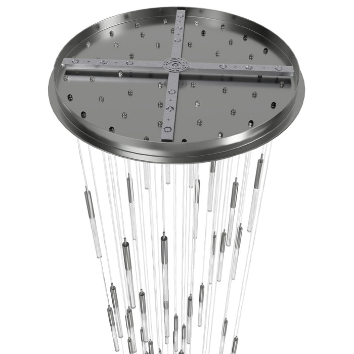 Pendant Light Avenue Lighting HF2051-SNW-PN Main St. Main Street 51-Light 37"W LED Pendant in Polished Nickel/Snow Clear Acrylic Avenue Lighting