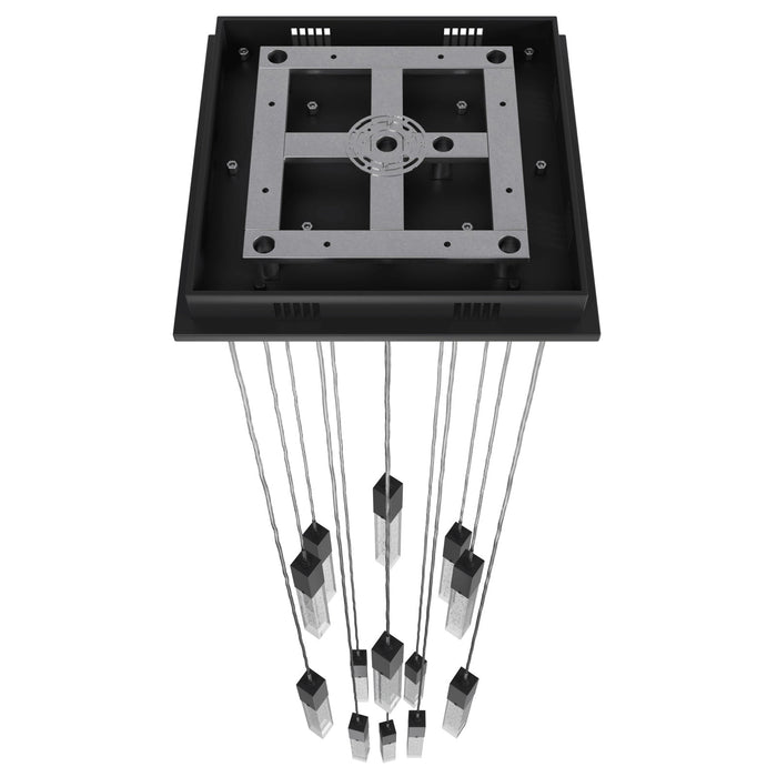 Chandelier Avenue Lighting HF1905-13-GL-BK The Original Glacier 13-Light 20"W Multi-Light Chandelier in Black/Bubbled Crystals Avenue Lighting